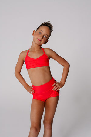Muse Crop Top Muse Shorts - Neon Orange