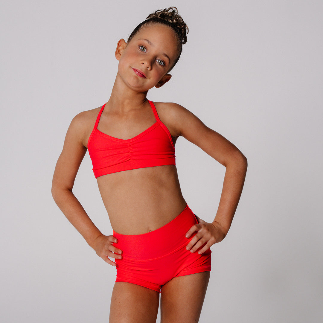 Muse Crop Top Muse Shorts - Neon Orange