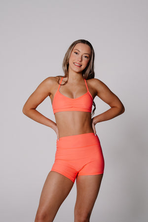 Muse Crop Top Muse Shorts - Neon Coral
