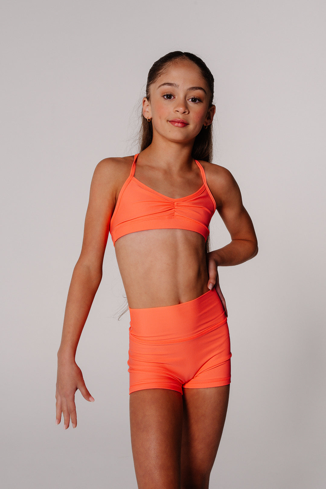 Muse Crop Top Muse Shorts - Neon Coral
