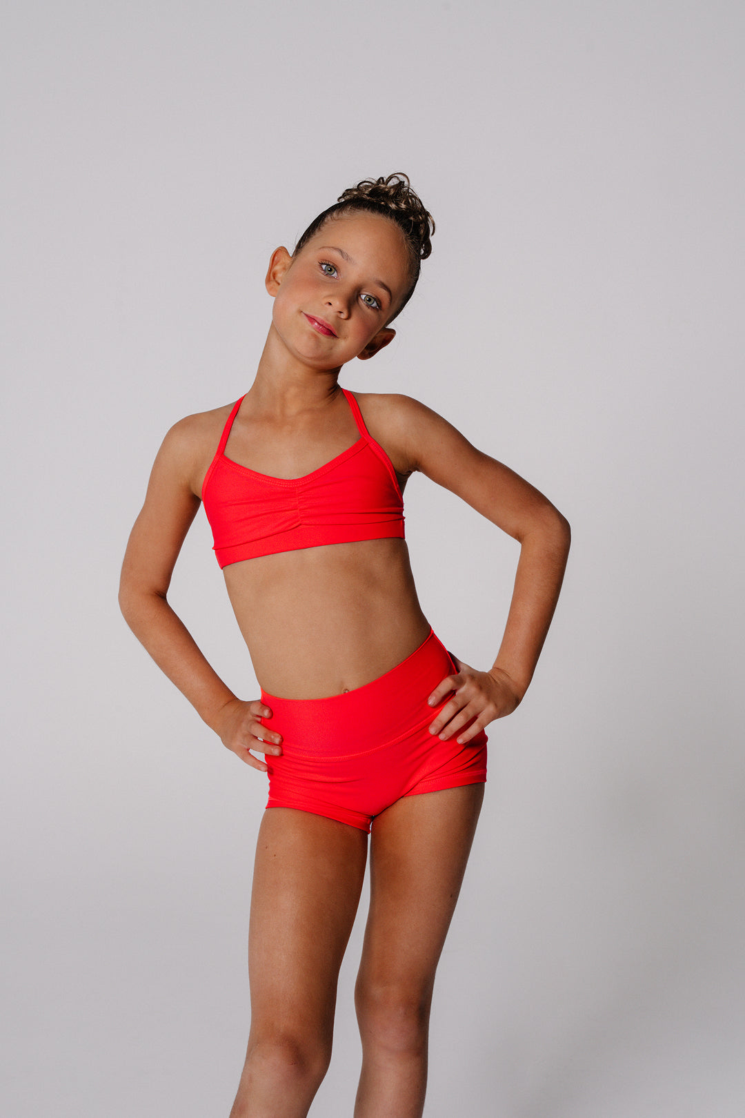 Muse Crop Top Muse Shorts - Neon Orange