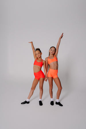 Muse Crop Top Muse Shorts - Neon Orange
